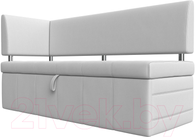 Уголок кухонный мягкий Лига Диванов Стоун левый / 115950L (экокожа белый) - фото