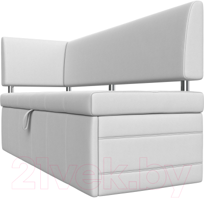 Уголок кухонный мягкий Лига Диванов Стоун левый / 115950L (экокожа белый)