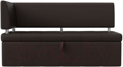 Уголок кухонный мягкий Лига Диванов Стоун левый / 115951L (экокожа коричневый)