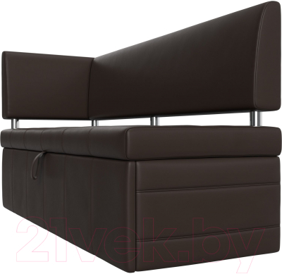 Уголок кухонный мягкий Лига Диванов Стоун левый / 115951L (экокожа коричневый)