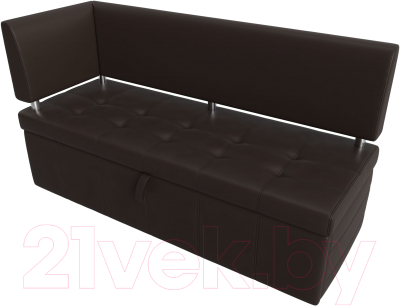 Уголок кухонный мягкий Лига Диванов Стоун левый / 115951L (экокожа коричневый)