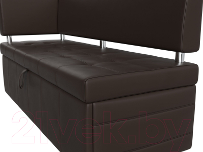 Уголок кухонный мягкий Лига Диванов Стоун левый / 115951L (экокожа коричневый)