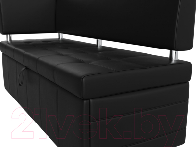 Уголок кухонный мягкий Лига Диванов Стоун левый / 115952L (экокожа черный)