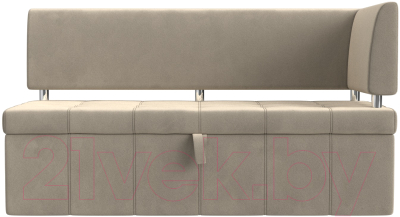 Уголок кухонный мягкий Лига Диванов Стоун правый / 115933 (микровельвет бежевый)