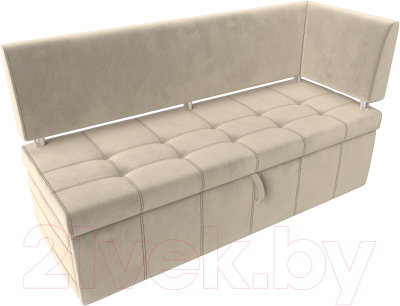 Уголок кухонный мягкий Лига Диванов Стоун правый / 115933 (микровельвет бежевый)