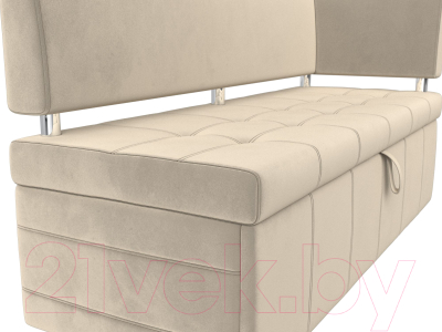 Уголок кухонный мягкий Лига Диванов Стоун правый / 115933 (микровельвет бежевый)