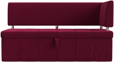 Уголок кухонный мягкий Лига Диванов Стоун правый / 115934 (микровельвет бордовый)