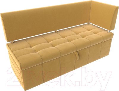 Уголок кухонный мягкий Лига Диванов Стоун правый / 115936 (микровельвет желтый)