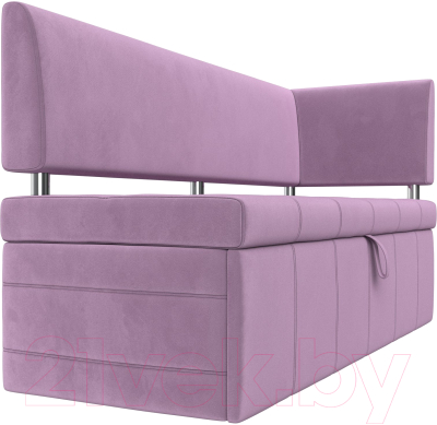 Уголок кухонный мягкий Лига Диванов Стоун правый / 115944 (микровельвет сиреневый)