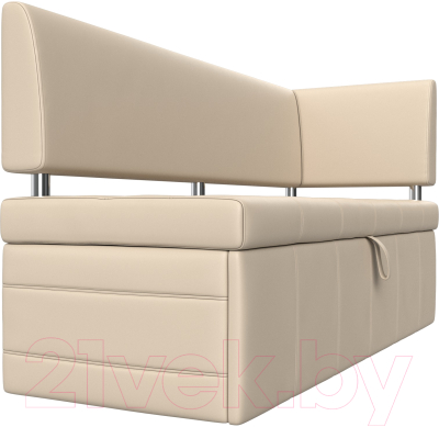 Уголок кухонный мягкий Лига Диванов Стоун правый / 115949 (экокожа бежевый)