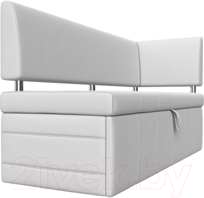 Уголок кухонный мягкий Лига Диванов Стоун правый / 115950 (экокожа белый)