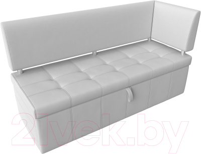 Уголок кухонный мягкий Лига Диванов Стоун правый / 115950 (экокожа белый)