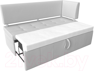 Уголок кухонный мягкий Лига Диванов Стоун правый / 115950 (экокожа белый)