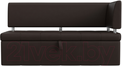 Уголок кухонный мягкий Лига Диванов Стоун правый / 115951 (экокожа коричневый)