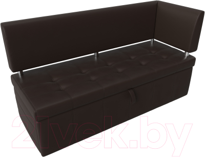 Уголок кухонный мягкий Лига Диванов Стоун правый / 115951 (экокожа коричневый)