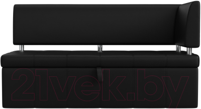 Уголок кухонный мягкий Лига Диванов Стоун правый / 115952 (экокожа черный)