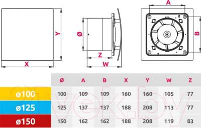 Вентилятор накладной Awenta WES100