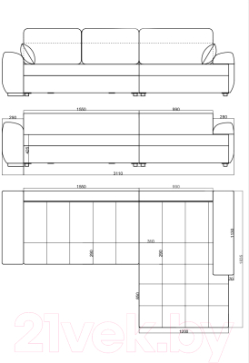 Диван угловой Домовой Evento 4УСПЗм (Verona-CH 094)