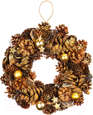 Венок Elan Gallery Золотая феерия Круг / 450134 - фото