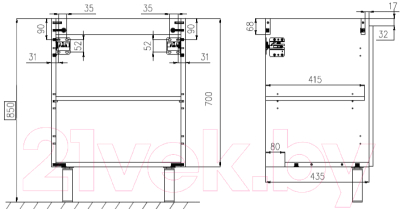 Тумба с умывальником ЗОВ Монови 60 / M60LW0LWS-OL60 (белый)