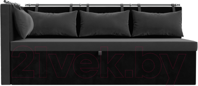 Уголок кухонный мягкий Лига Диванов Метро левый / 105032L (велюр серый/черный)