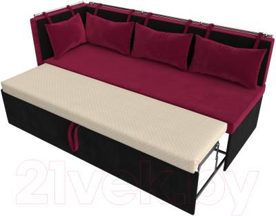 Уголок кухонный мягкий Лига Диванов Метро левый / 114083L (микровельвет желтый/коричневый)