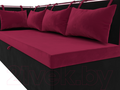 Уголок кухонный мягкий Лига Диванов Метро левый / 114083L (микровельвет желтый/коричневый)