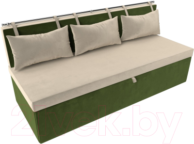 Скамья кухонная мягкая Лига Диванов Метро / 105003 (микровельвет, бежевый/зеленый)