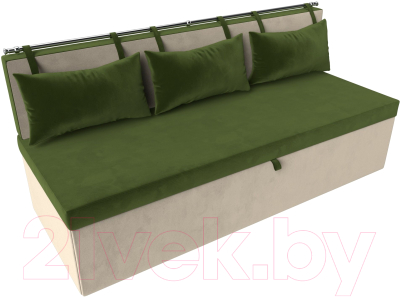 Скамья кухонная мягкая Лига Диванов Метро / 105005 (микровельвет зеленый/бежевый)