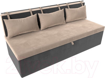 Скамья кухонная мягкая Лига Диванов Метро / 105010 (велюр бежевый/серый)