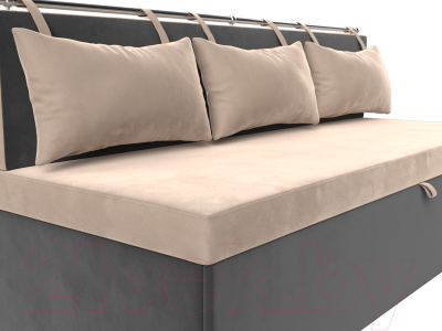 Скамья кухонная мягкая Лига Диванов Метро / 105010 (велюр бежевый/серый)