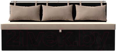 Скамья кухонная мягкая Лига Диванов Метро / 105012 (велюр бежевый/черный)