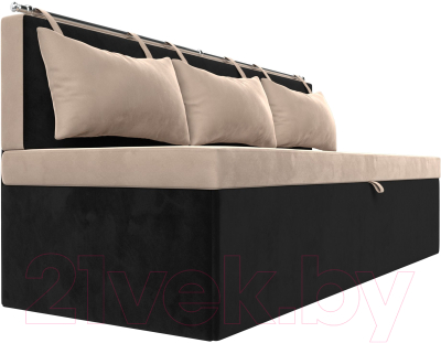 Скамья кухонная мягкая Лига Диванов Метро / 105012 (велюр бежевый/черный)