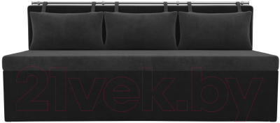 Скамья кухонная мягкая Лига Диванов Метро / 105014 (велюр серый/черный)