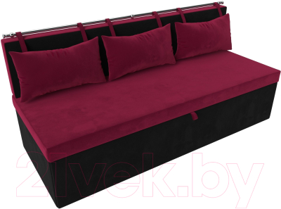 Скамья кухонная мягкая Лига Диванов Метро / 114106 (микровельвет бордовый/черный)