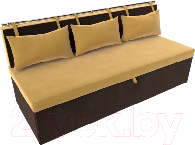 Скамья кухонная мягкая Лига Диванов Метро / 114107 (микровельвет желтый/коричневый)