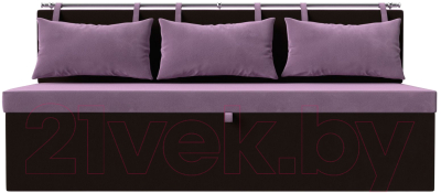 Скамья кухонная мягкая Лига Диванов Метро / 114109 (микровельвет сиреневый/коричневый)