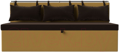 Скамья кухонная мягкая Лига Диванов Метро / 114110 (микровельвет коричневый/желтый)