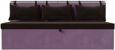 Скамья кухонная мягкая Лига Диванов Метро / 114112 (микровельвет коричневый/сиреневый)