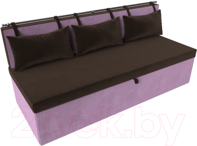 Скамья кухонная мягкая Лига Диванов Метро / 114112 (микровельвет коричневый/сиреневый)