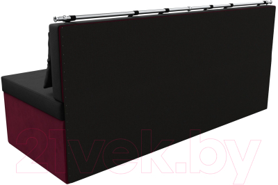 Скамья кухонная мягкая Лига Диванов Метро / 114113 (микровельвет черный/бордовый)