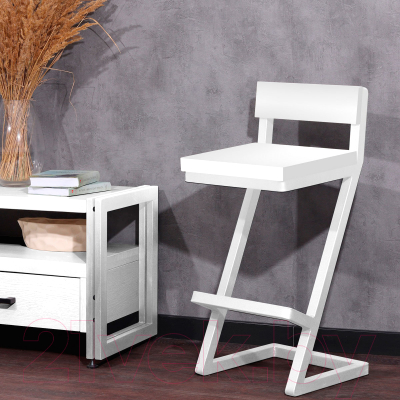 Стул барный Millwood Оберг 1 полубарный (белый/металл белый)