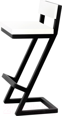 Стул барный Millwood Оберг 1 полубарный (белый/металл черный) - фото