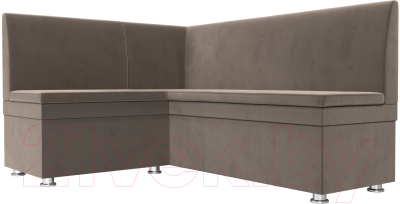 Уголок кухонный мягкий Лига Диванов Уют левый / 109624L (велюр коричневый)