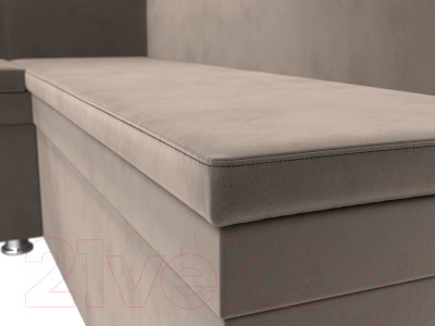 Уголок кухонный мягкий Лига Диванов Уют левый / 109624L (велюр коричневый)