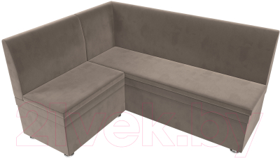 Уголок кухонный мягкий Лига Диванов Уют левый / 109624L (велюр коричневый)