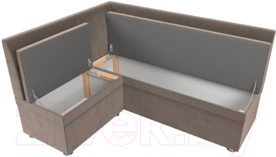 Уголок кухонный мягкий Лига Диванов Уют левый / 109624L (велюр коричневый)