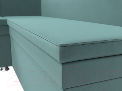 Уголок кухонный мягкий Лига Диванов Уют левый / 109625L (велюр бирюзовый)
