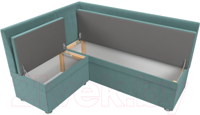 Уголок кухонный мягкий Лига Диванов Уют левый / 109625L (велюр бирюзовый)