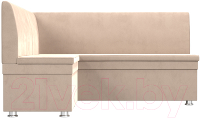 Уголок кухонный мягкий Лига Диванов Уют левый / 109626L (велюр бежевый)